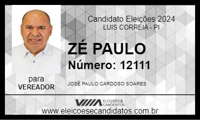 Candidato ZÉ PAULO 2024 - LUIS CORREIA - Eleições