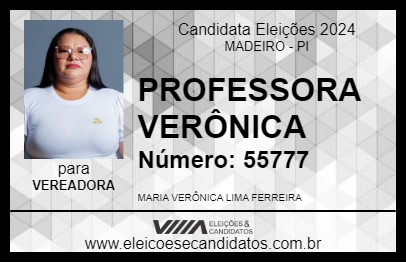 Candidato PROFESSORA VERÔNICA 2024 - MADEIRO - Eleições