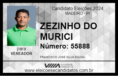 Candidato ZEZINHO DO MURICI 2024 - MADEIRO - Eleições