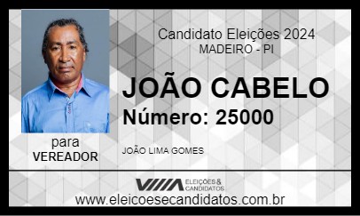 Candidato JOÃO CABELO 2024 - MADEIRO - Eleições