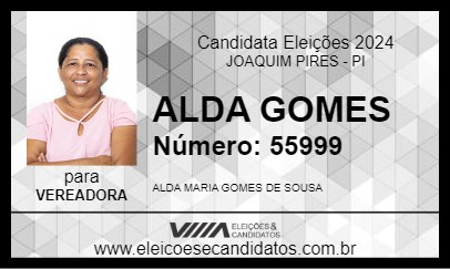 Candidato ALDA GOMES 2024 - JOAQUIM PIRES - Eleições