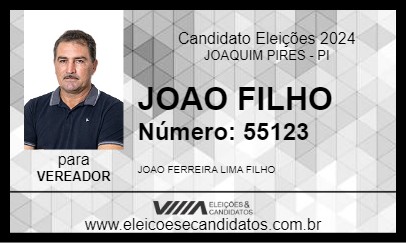 Candidato JOAO FILHO 2024 - JOAQUIM PIRES - Eleições