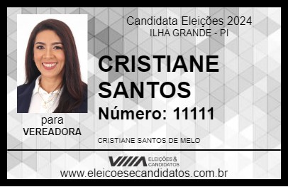 Candidato CRISTIANE SANTOS 2024 - ILHA GRANDE - Eleições