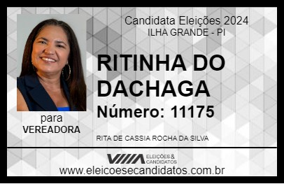 Candidato RITINHA DO DACHAGA 2024 - ILHA GRANDE - Eleições