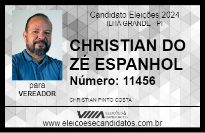 Candidato CHRISTIAN DO ZÉ ESPANHOL 2024 - ILHA GRANDE - Eleições