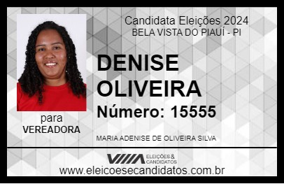 Candidato DENISE OLIVEIRA 2024 - BELA VISTA DO PIAUÍ - Eleições