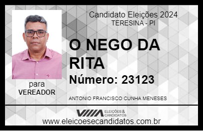 Candidato O NEGO DA RITA 2024 - TERESINA - Eleições