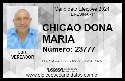 Candidato CHICAO DONA MARIA 2024 - TERESINA - Eleições