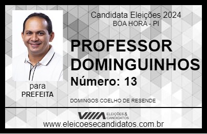 Candidato PROFESSOR DOMINGUINHOS 2024 - BOA HORA - Eleições