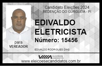 Candidato EDIVALDO ELETRICISTA 2024 - REDENÇÃO DO GURGUÉIA - Eleições