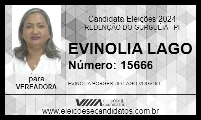 Candidato EVINOLIA LAGO 2024 - REDENÇÃO DO GURGUÉIA - Eleições