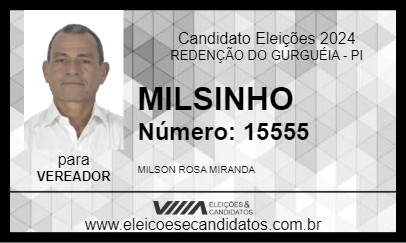 Candidato MILSINHO 2024 - REDENÇÃO DO GURGUÉIA - Eleições