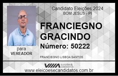 Candidato FRANCIEGNO GRACINDO 2024 - BOM JESUS - Eleições