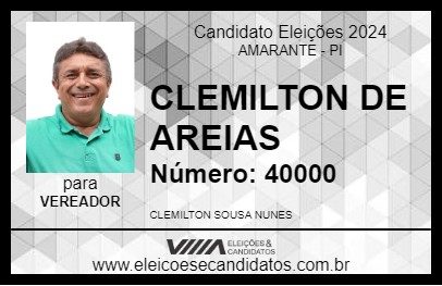 Candidato CLEMILTON DE AREIAS 2024 - AMARANTE - Eleições