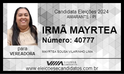 Candidato IRMÃ MAYRTEA 2024 - AMARANTE - Eleições