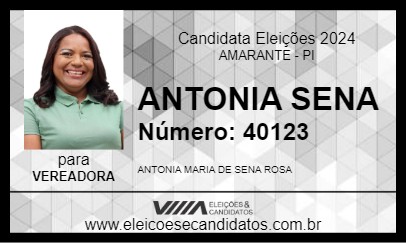 Candidato ANTONIA SENA 2024 - AMARANTE - Eleições