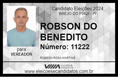 Candidato ROBSON DO BENEDITO 2024 - BREJO DO PIAUÍ - Eleições