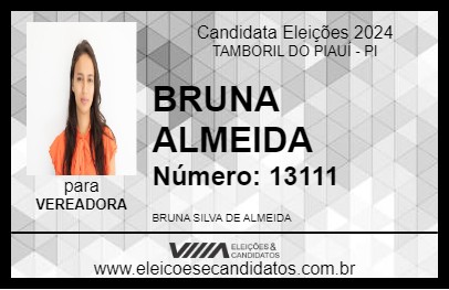 Candidato BRUNA ALMEIDA 2024 - TAMBORIL DO PIAUÍ - Eleições