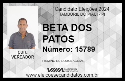 Candidato BETA DOS PATOS 2024 - TAMBORIL DO PIAUÍ - Eleições