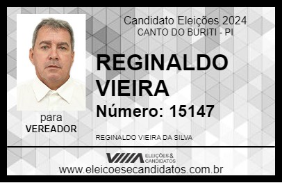 Candidato REGINALDO VIEIRA 2024 - CANTO DO BURITI - Eleições