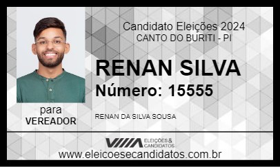 Candidato RENAN SILVA 2024 - CANTO DO BURITI - Eleições