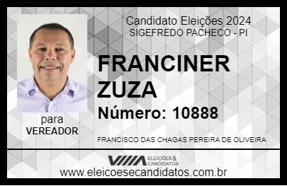 Candidato FRANCINER ZUZA 2024 - SIGEFREDO PACHECO - Eleições