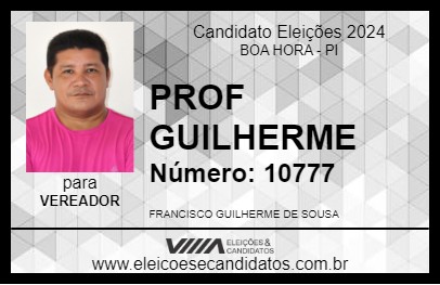 Candidato PROF GUILHERME 2024 - BOA HORA - Eleições