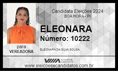 Candidato ELEONARA 2024 - BOA HORA - Eleições