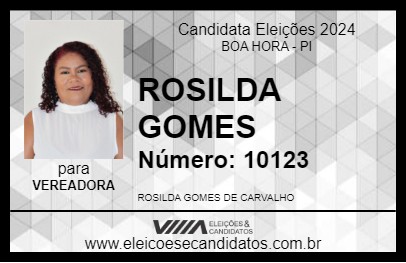 Candidato ROSILDA GOMES 2024 - BOA HORA - Eleições