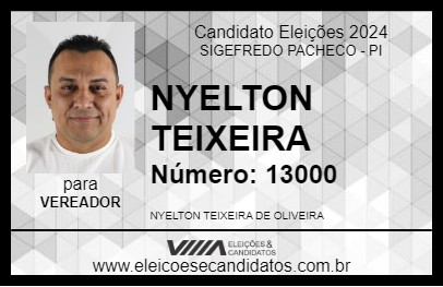 Candidato NYELTON TEIXEIRA 2024 - SIGEFREDO PACHECO - Eleições