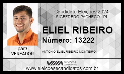 Candidato ELIEL RIBEIRO 2024 - SIGEFREDO PACHECO - Eleições