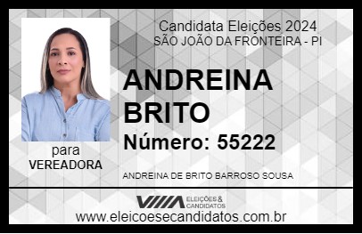 Candidato ANDREINA BRITO 2024 - SÃO JOÃO DA FRONTEIRA - Eleições