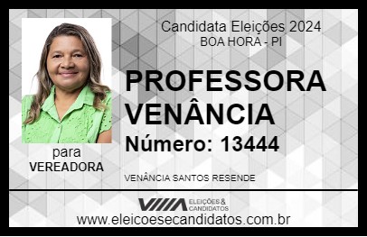 Candidato PROFESSORA VENÂNCIA 2024 - BOA HORA - Eleições