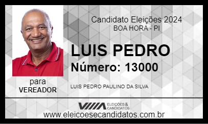 Candidato LUIS PEDRO 2024 - BOA HORA - Eleições