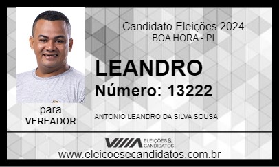 Candidato LEANDRO 2024 - BOA HORA - Eleições