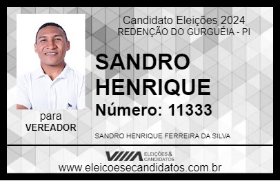 Candidato SANDRO HENRIQUE 2024 - REDENÇÃO DO GURGUÉIA - Eleições