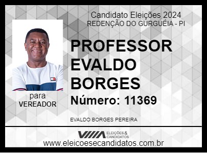 Candidato PROFESSOR EVALDO BORGES 2024 - REDENÇÃO DO GURGUÉIA - Eleições