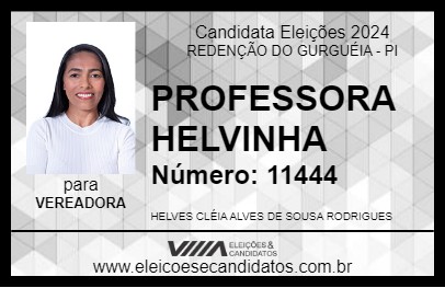 Candidato PROFESSORA HELVINHA 2024 - REDENÇÃO DO GURGUÉIA - Eleições