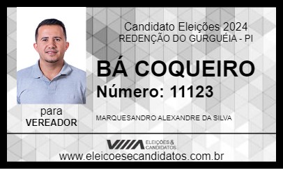 Candidato BÁ COQUEIRO 2024 - REDENÇÃO DO GURGUÉIA - Eleições