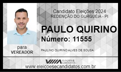 Candidato PAULO QUIRINO 2024 - REDENÇÃO DO GURGUÉIA - Eleições