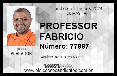 Candidato PROFESSOR FABRICIO 2024 - OEIRAS - Eleições