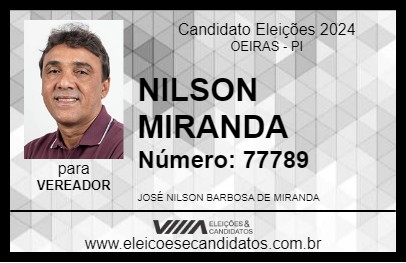 Candidato NILSON MIRANDA 2024 - OEIRAS - Eleições