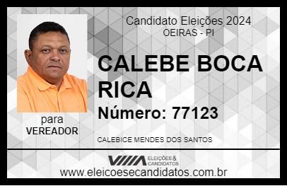 Candidato CALEBE BOCA RICA 2024 - OEIRAS - Eleições