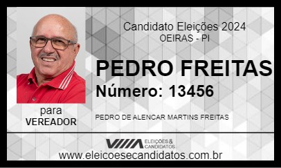 Candidato PEDRO FREITAS 2024 - OEIRAS - Eleições