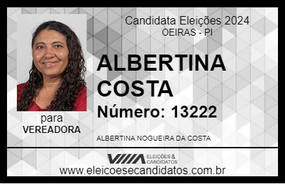 Candidato ALBERTINA COSTA 2024 - OEIRAS - Eleições