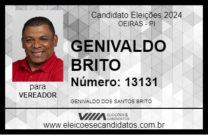 Candidato GENIVALDO BRITO 2024 - OEIRAS - Eleições