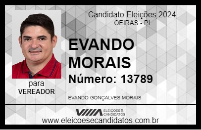 Candidato EVANDO MORAIS 2024 - OEIRAS - Eleições