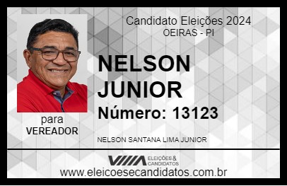 Candidato NELSON JUNIOR 2024 - OEIRAS - Eleições