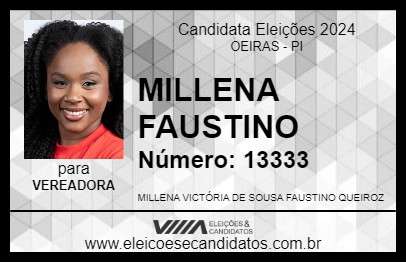 Candidato MILLENA FAUSTINO 2024 - OEIRAS - Eleições