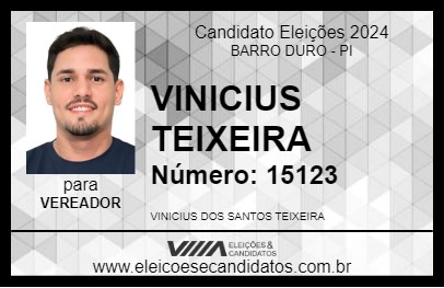 Candidato VINICIUS TEIXEIRA 2024 - BARRO DURO - Eleições